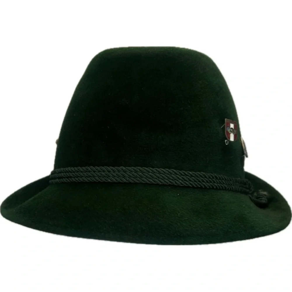 Fritz Gunzrodt Original Robinsport Green Alpine Felt Hat & 3 Vintage Hat Pins